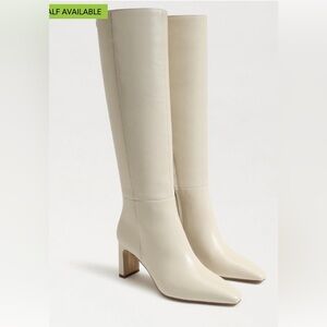 Sam Edelman Elegant Cream Knee-High Boots worn once-size 6.5 w/box and dust bags